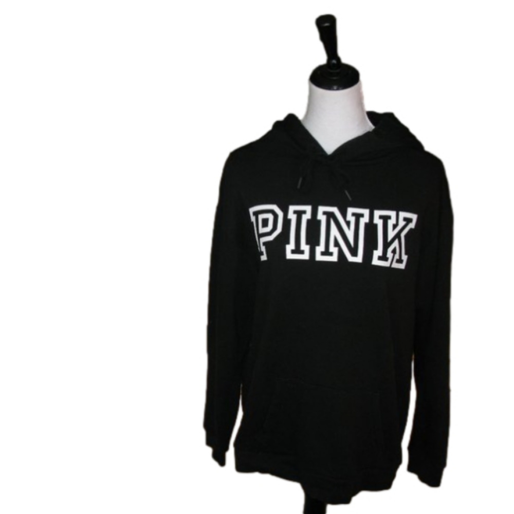 Pink Victoria's Secret Black Logo Sweatshirt Size Small